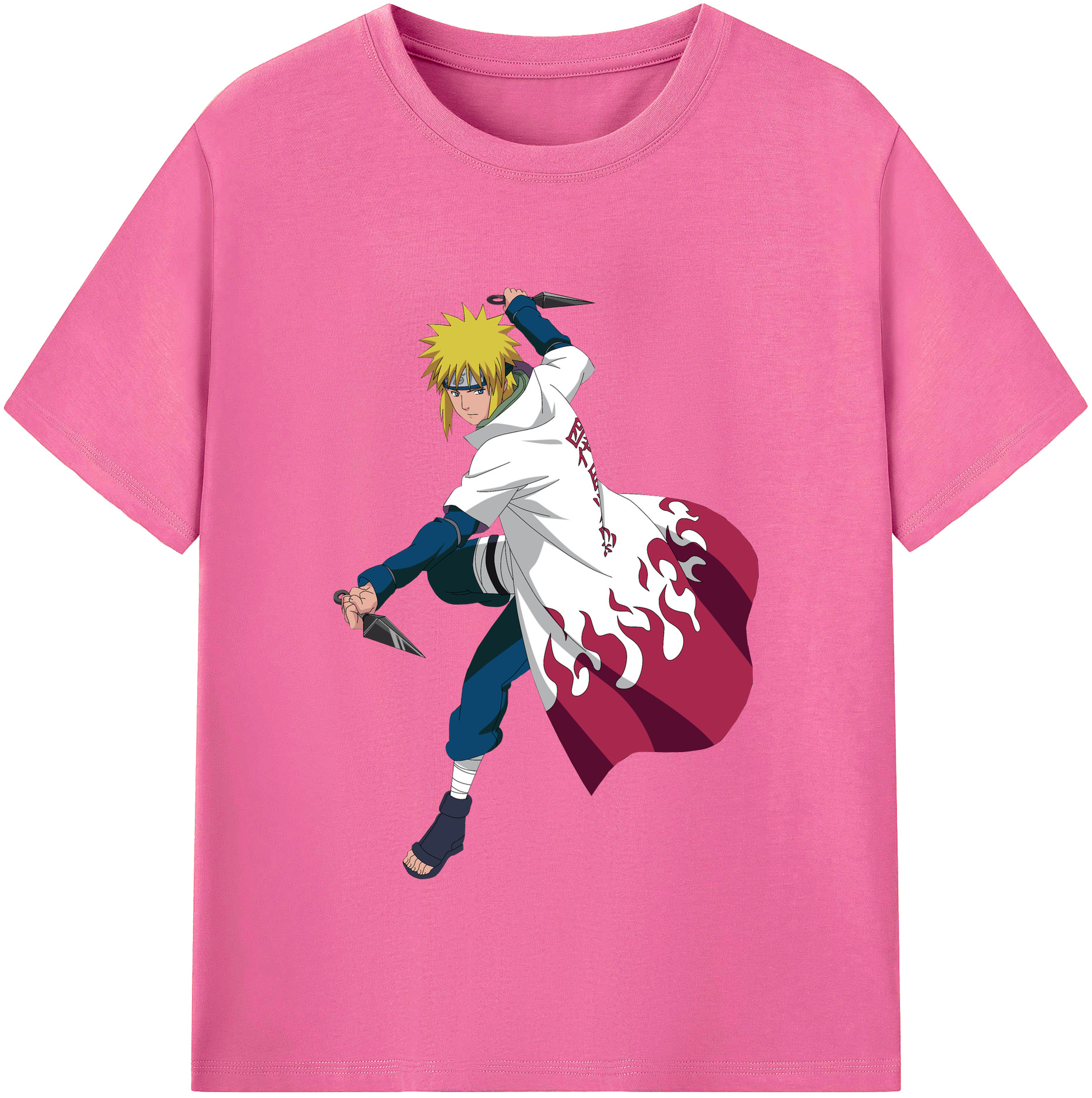 （画像用） NARUTO -ナルト- 波風 ミナト Namikaze Minato レディースカジュアルプリントTシャツ（綿100％）
